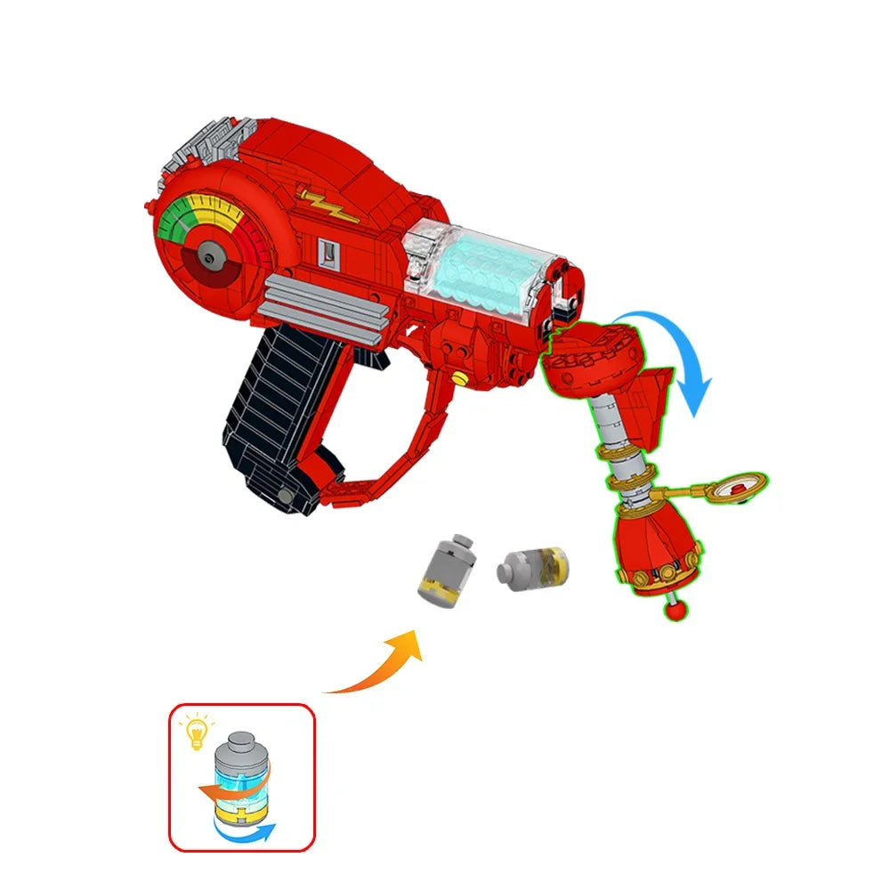 Gobricks MOC Call of Duty Ray Gun Bricks Model Shooting Game Red Laser Gun Weapons Building Blocks DIY Assembly Toys Kids Gifts