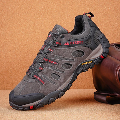 HIKEUP Buty turystyczne męskie Zimowe buty wspinaczkowe i trekkingowe dla mężczyzn Skórzane, oddychające, outdoorowe, antypoślizgowe buty sportowe i robocze dla mężczyzn