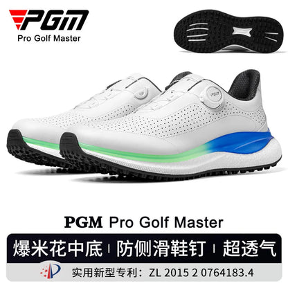 Sapatilhas de Golfe Desportivas para Homem PGM, Entressola Popcorn Super Macia, Atacadores com Botão, Antiderrapantes e Respiráveis