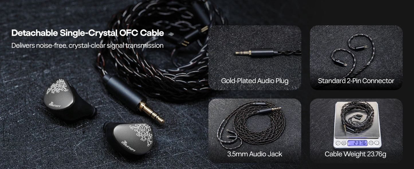Auriculares HiFi IEM Linsoul Kiwi Ears Cadenza II con driver dinámico de titanio de 10mm, KARS 2.0 y cable desmontable