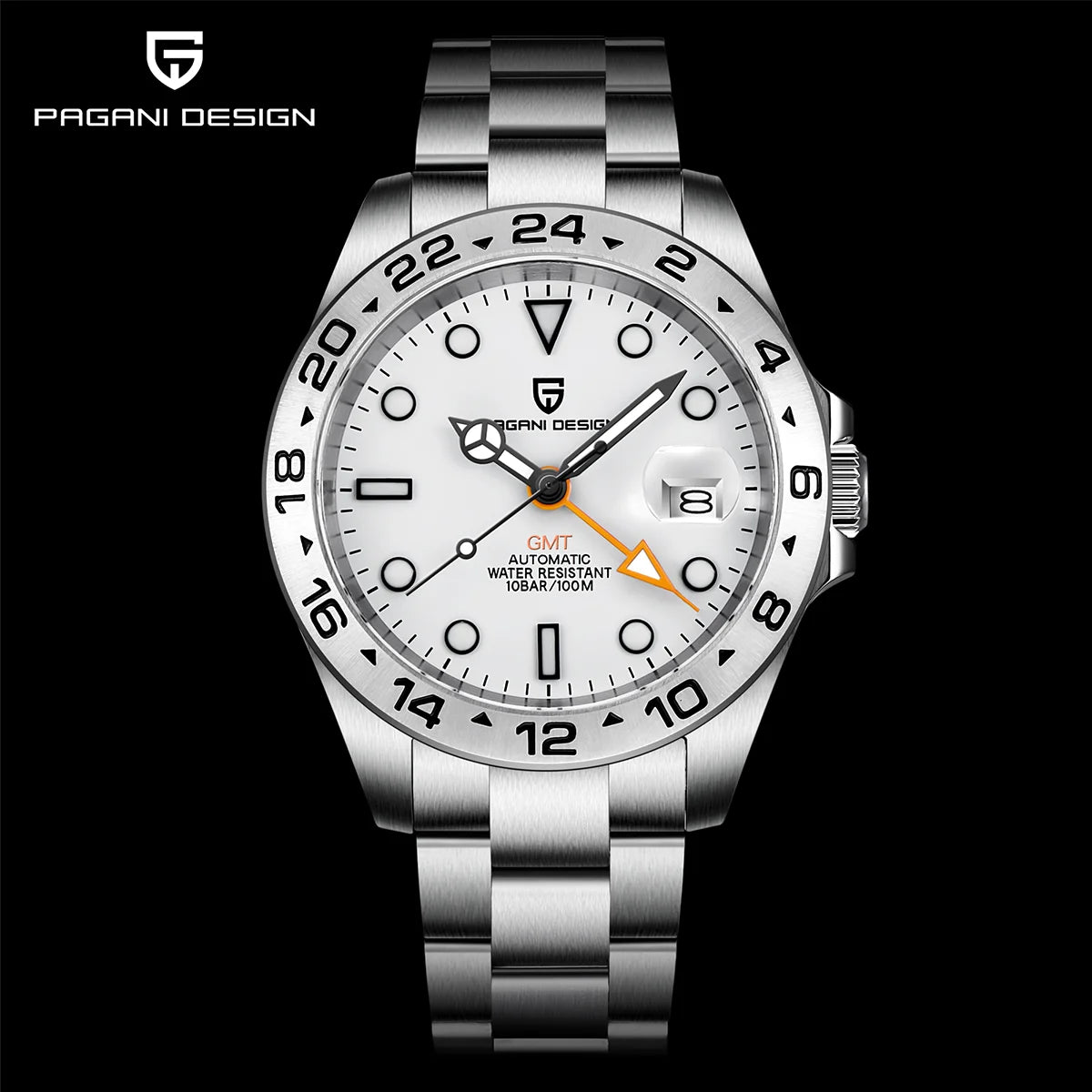 Pagani Design 2026 Nuovo orologio subacqueo da uomo 42mm in zaffiro, automatico meccanico GMT, impermeabile 100m PD1682