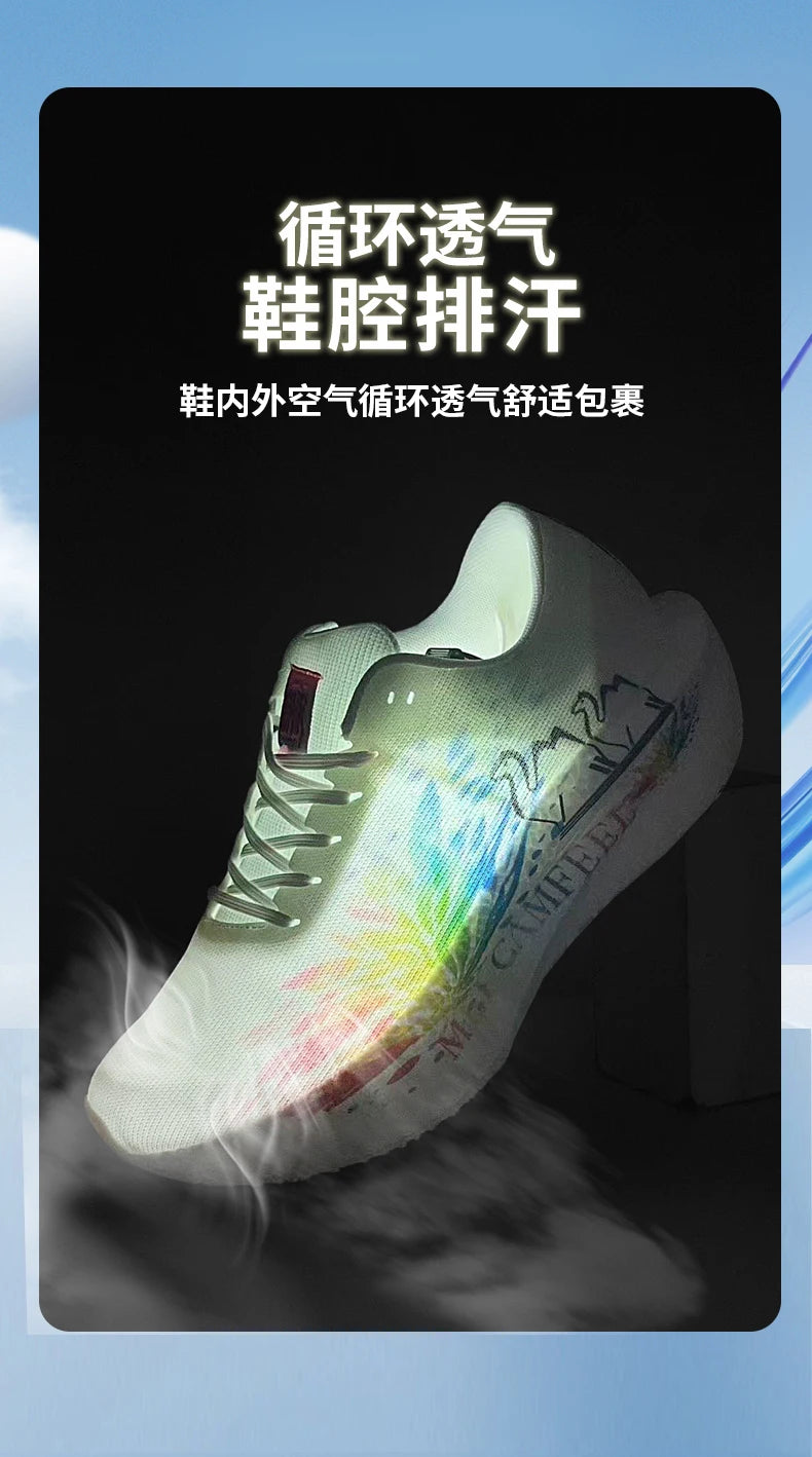 Scarpe da running 2026 con nuovo motivo Eagle, piastra in carbonio, scarpe sportive da maratona ultraleggere, traspiranti e ammortizzate per allenamento di corsa