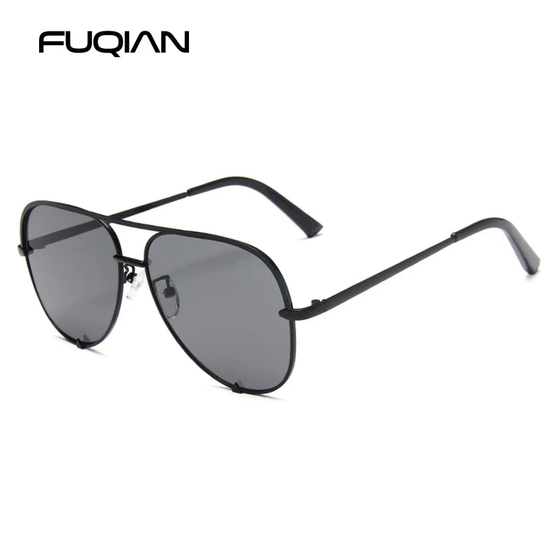 Classic Metal Aviation Sunglasses Women Fashion Alloy Pilot Sun Glasses Men Gradient Black Driving Shades Ladies UV400
