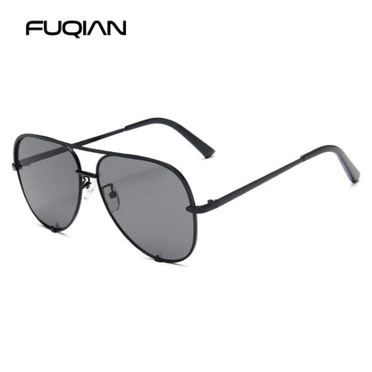 Classic Metal Aviation Sunglasses Women Fashion Alloy Pilot Sun Glasses Men Gradient Black Driving Shades Ladies UV400