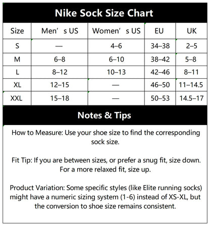 Nike Fashionable Casual Men's and Women's Sports Socks (Comfortable and Breathable) 3-Pack DH3822-902