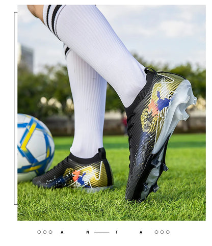New Men Football Boots Cleats Training Shoes Soccer Shoes Non-Slip Match Ultralight Soccer FG Long Spikes Outdoor Drop Shipping
