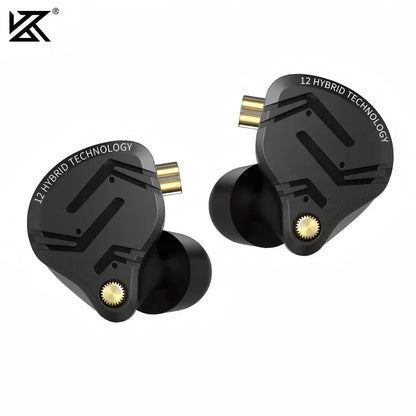 Auricolari IEM KZ ZS12 PRO X con tecnologia ibrida dinamica e armatura bilanciata, upgrade HiFi bassi, cuffie in-ear con cavo tuning
