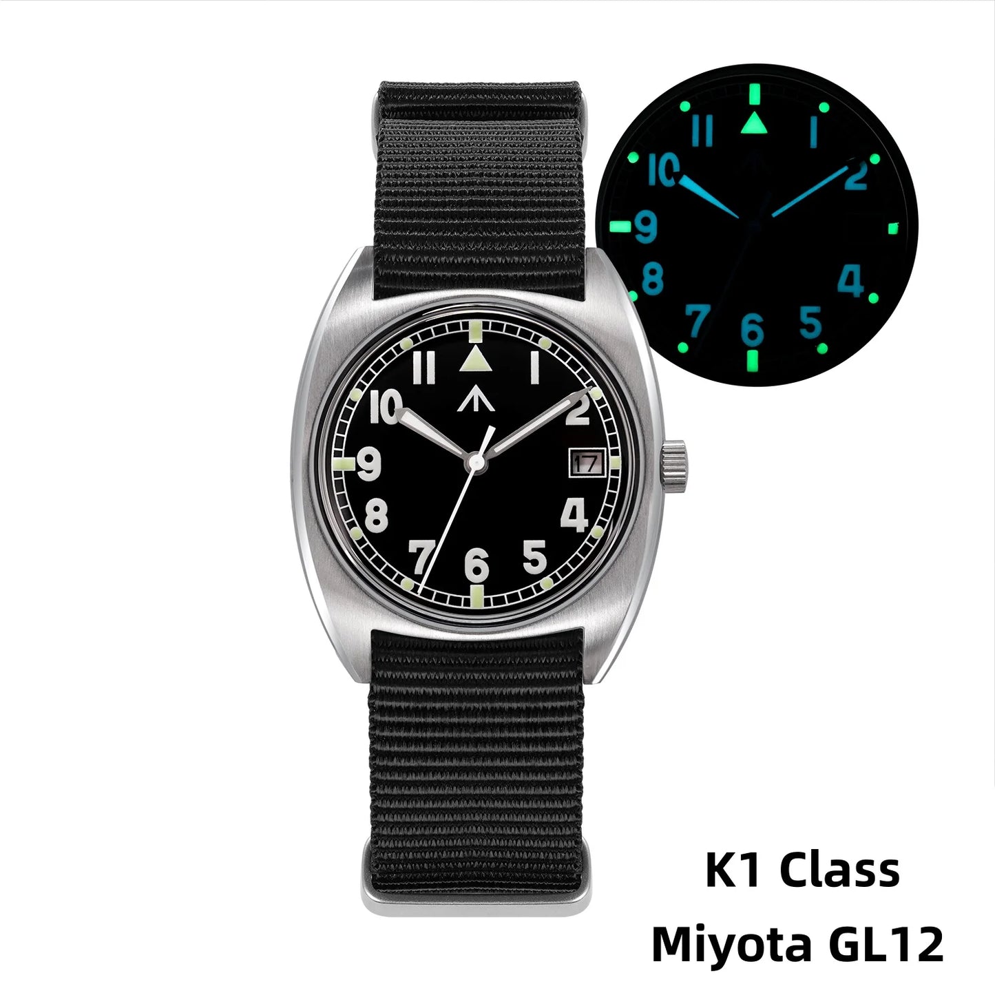 Orologio Militado ML17 Miyota Super 2035/ GL12 con movimento al quarzo, Luminova C3 e BGW9, impermeabile 100m, in acciaio inox