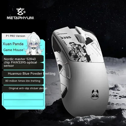 Ratón inalámbrico Metaphyuni Metapanda P1 Pro Max, PAW3395, baja latencia, ligero, para e-sports y gaming, ergonómico, regalo para gamer de PC