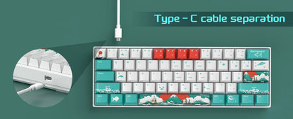 Tastiera gaming meccanica MageGee 60%, RGB, completamente hot-swappable, switch personalizzati, mini tastiera da ufficio a 61 tasti per laptop Win/Mac