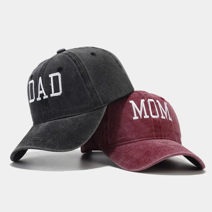 Mom and Dad Embroidered Baseball Hat Retro Sports Running Sunscreen Leisure Daily Versatile Travel Duck Tongue Hat