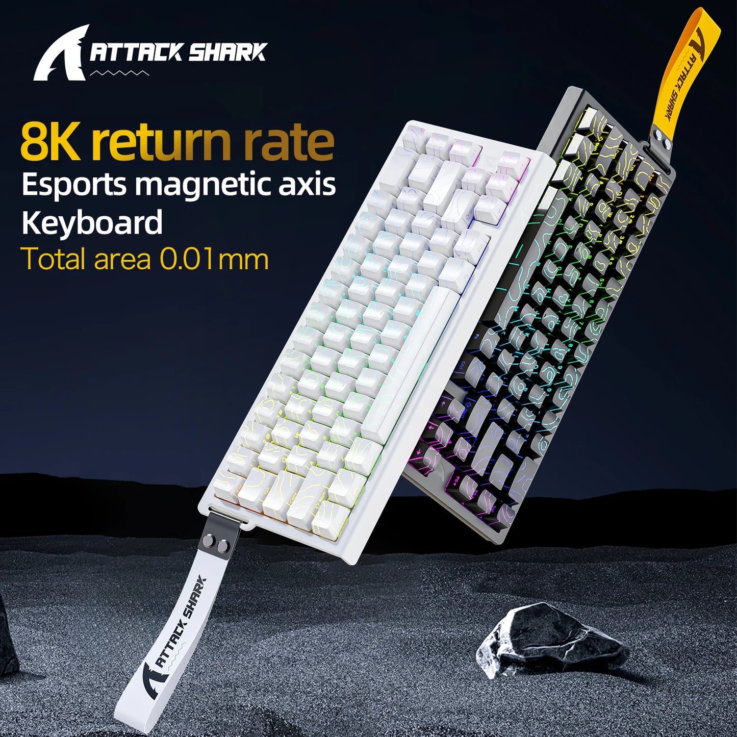 Teclado gaming magnético ATTACK SHARK X68HE X68PRO HE y FREEWOLF F68 con cable F68Pro inalámbrico para gaming profesional, activación rápida de 0.01mm
