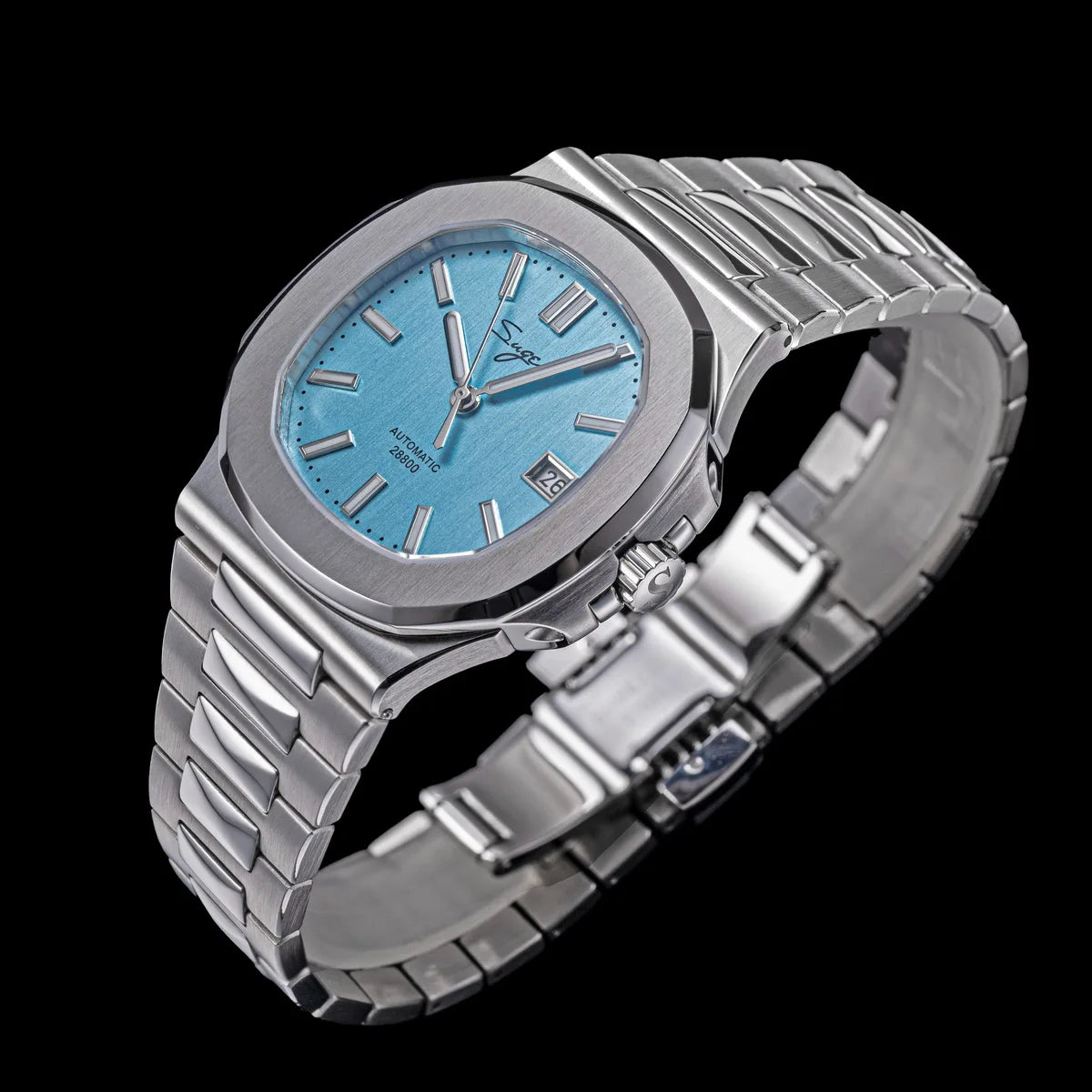 Orologio da uomo Sugess automatico meccanico, movimento Miyota 9015, quadrante MOP, luminoso, impermeabile 5bar, bracciale di lusso S466