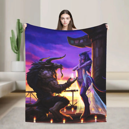 WOW World of Warcraft Flannel Blankets Winter  Soft Warm Throw Blanket for Children Outdoor Novelty Bedspread Sofa Bed Cover