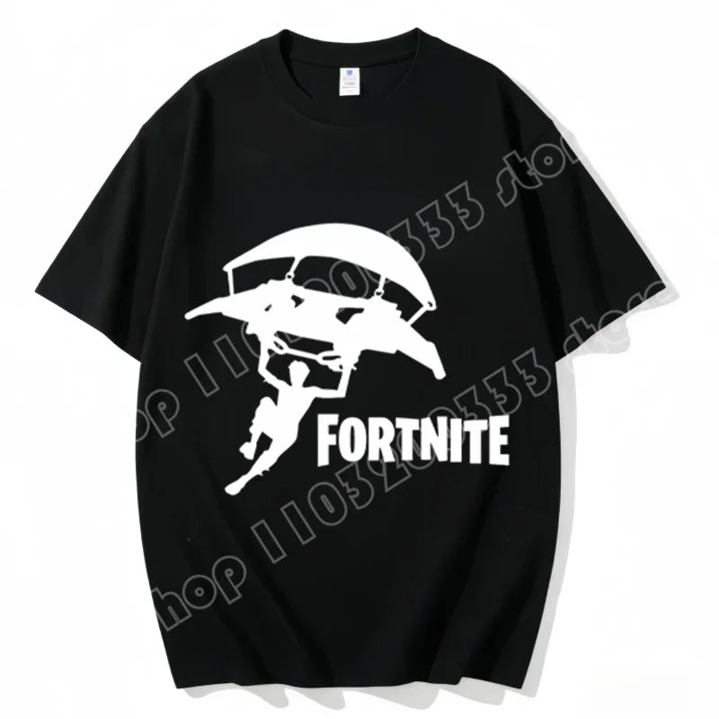 Fortnite Crew Neck T Shirt Unisex Adult Game Dance Fashion New Pure Cotton Short Sleeve Tops Perfect for Casual Wear Vacations