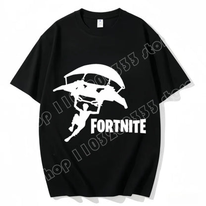 Fortnite Crew Neck T Shirt Unisex Adult Game Dance Fashion New Pure Cotton Short Sleeve Tops Perfect for Casual Wear Vacations