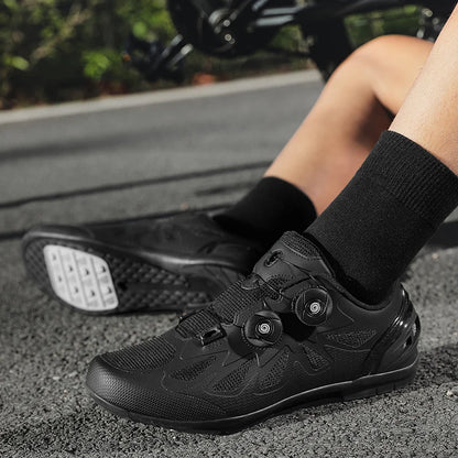 Zapatillas de ciclismo de montaña para hombre sin cierre, sin calas, para bicicleta de carretera RB Speed; zapatillas de ciclismo sin calas, tipo sneaker, para pedales planos MTB, mujer