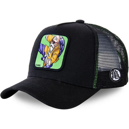 Dragon Ball Buu Goku-kasket – sommerrejse-kasket med skygge til mænd, broderet, hiphop-stil, solskærm, justerbar trucker-meshkasket