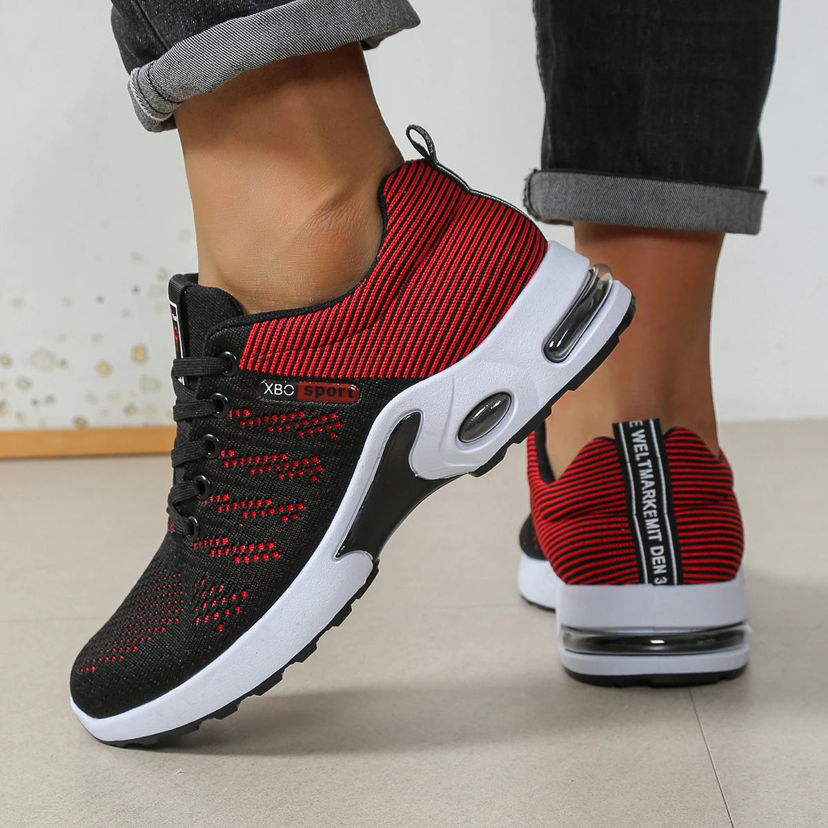 Zapatillas de hombre de moda, supertranspirables, con cordones para running - Antideslizantes, duraderas y con comodidad acolchada - Zapatillas de moda para hombre