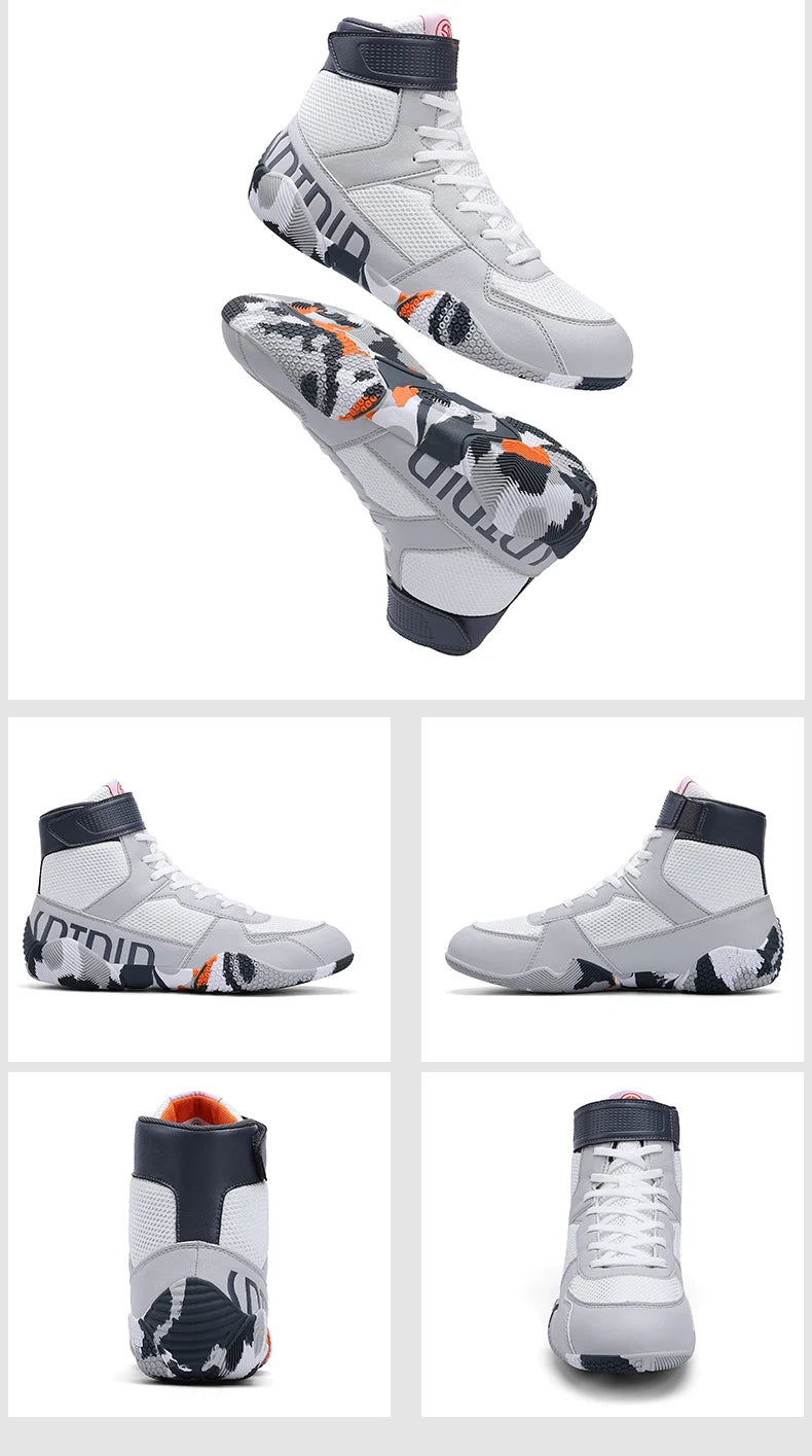Nuove scarpe da wrestling da uomo, taglia grande, in mesh traspirante, scarpe da boxe antiscivolo, resistenti all’usura, sneaker casual alla moda per sport ad alta intensità