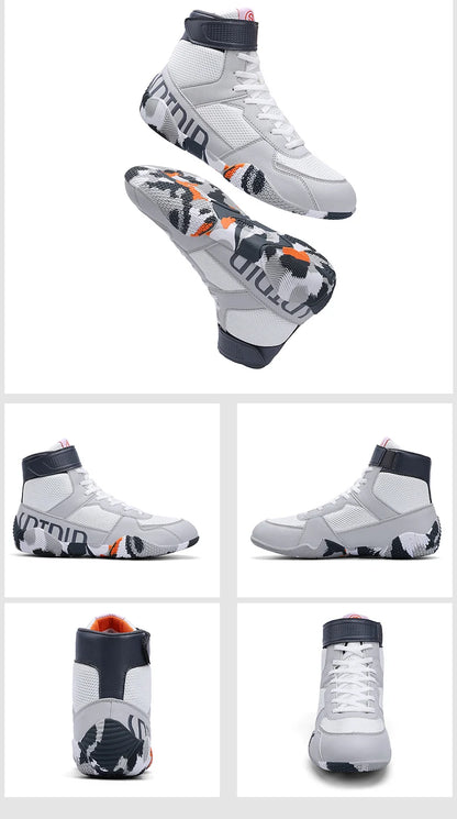 Nuove scarpe da wrestling da uomo, taglia grande, in mesh traspirante, scarpe da boxe antiscivolo, resistenti all’usura, sneaker casual alla moda per sport ad alta intensità