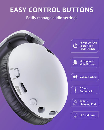 Casque Gaming Sans Fil Acinaci BL500 2.4G Bluetooth 5.3 et Filaire – Micro à Réduction de Bruit, Batterie 30H, Haut-Parleurs 50mm pour PC, PS5, PS4