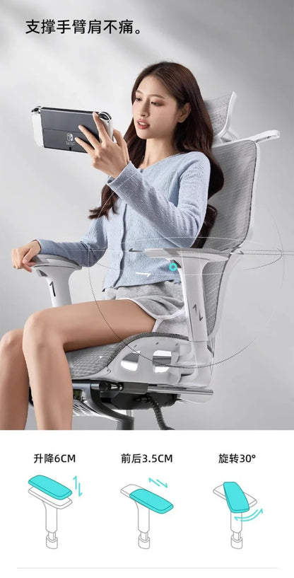 Comfortable Ergonomic Study Chair, Waist Support for Long Periods of Sitting, Lift Chair, Home Computer Swivel Office Chair