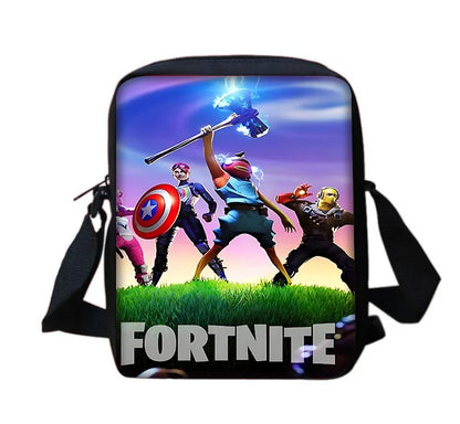 Mochila escolar infantil con bolso de hombro y estuches para lápices, bolsas escolares con diseño de juego popular F-FortniteS para niños y niñas, el mejor regalo