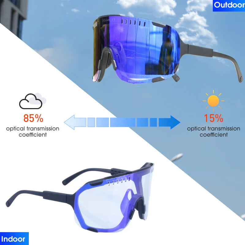 Lunettes de soleil photochromiques DEVOURS pour le cyclisme, hommes et femmes, sport, VTT, vélo, lunettes MTB, changement de couleur