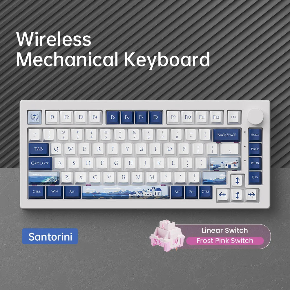 Teclado Akko 5075 V3 75% ANSI-US con rueda de volumen, hot-swappable, RGB, USB Type-C/2.4g y BT5.0, trimodo, teclado mecánico gaming personalizado