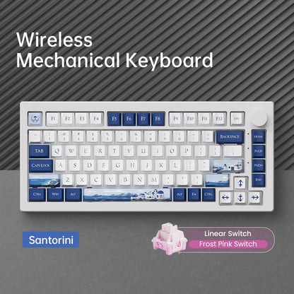 Teclado Akko 5075 V3 75% ANSI-US con rueda de volumen, hot-swappable, RGB, USB Type-C/2.4g y BT5.0, trimodo, teclado mecánico gaming personalizado