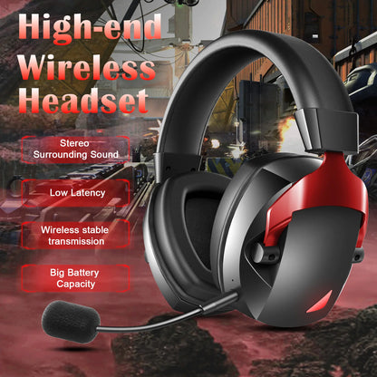 Cuffie gaming wireless con microfono rimovibile a cancellazione del rumore – Wireless 2.4G, Bluetooth 5.3 e connessione cablata 3.5mm per PS5, PC, Xbox e dispositivi mobili