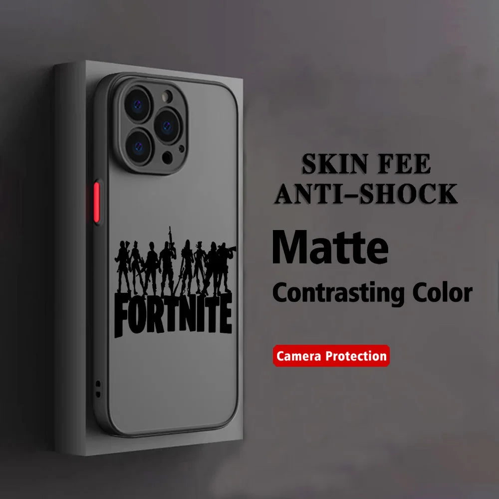 Capa para Telemóvel Hot Game F-Fortnites para Xiaomi Redmi Note 14 13 12 12S 11 11S 10 10S 9T 9S 8 7 Pro Plus 4G 5G, Tampa Traseira Transparente Mate
