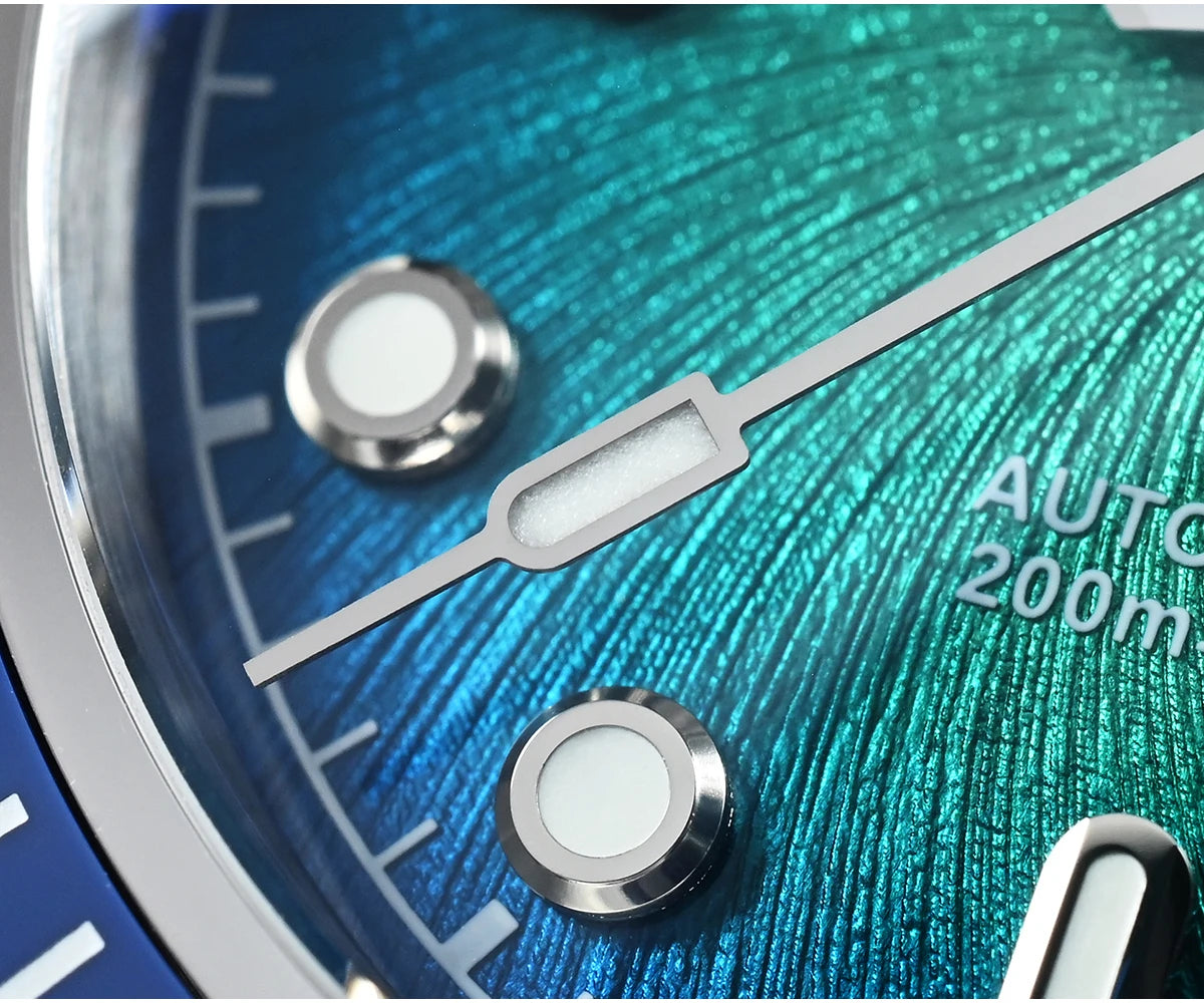 San Martin 37.5mm 40mm Enamel Spiral Vortex Dial Men Luxury Diver Watch Miyota 9015 Automatic Mechanical Waterproof 200m SN0148