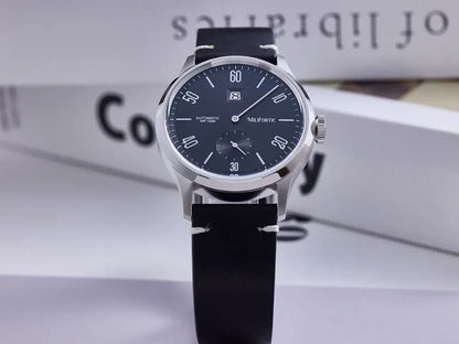 Milifortic 38MM Minimalist Jumping Hour Auto Watch Man R088 Sapphire Crystal 10ATM Vintage Stainless Steel Mechanical Watches