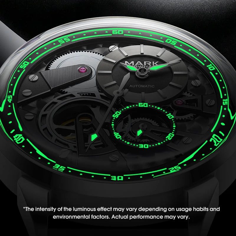 MARK FAIRWHALE Business Automatic Mechanical Watch 46MM Stainless Steel Luxury Men's Watch
