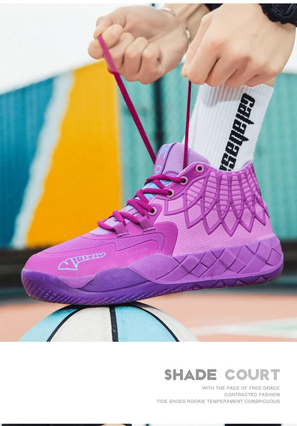 Three-ball generation Lamelo Ball basketball shoes Yin-yang high-top practical youth student basketball shoes men's sports shoes