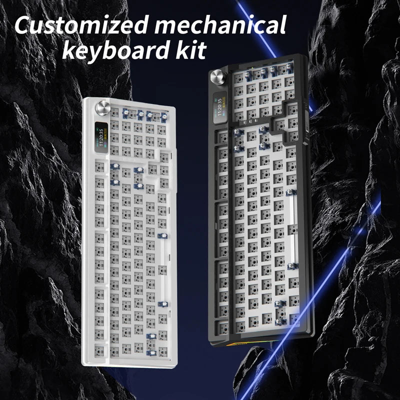 Kit de teclado YINDIAOY95 Hotswap con pantalla TFT, retroiluminación RGB completa, 2.4GHz, Bluetooth inalámbrico, teclado mecánico DIY personalizado