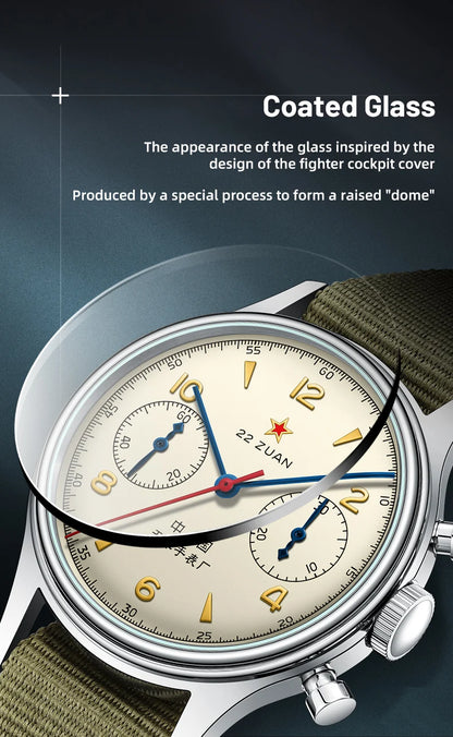 Relógio mecânico masculino Seagull 1963 International Edition Pilot Clock ST1901, cronógrafo retro de pulso, aviação da Força Aérea, novo