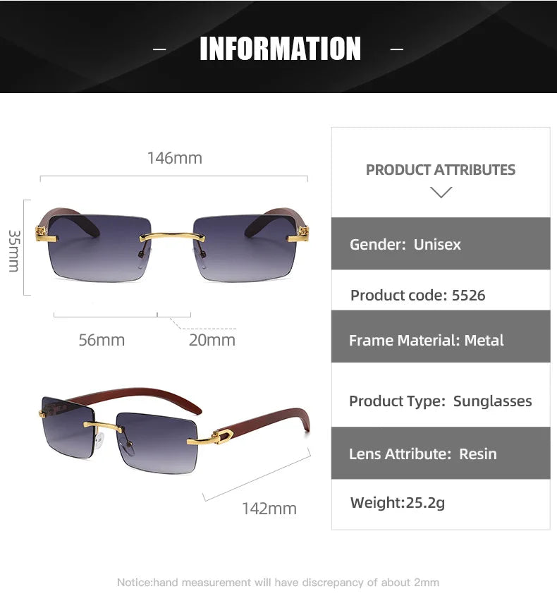2025 New Frameless Fashion Sunglasses for Unisex Vacation Casual Driving Sun Shades Classic Outdoor Vacation Riding Sun Glasses