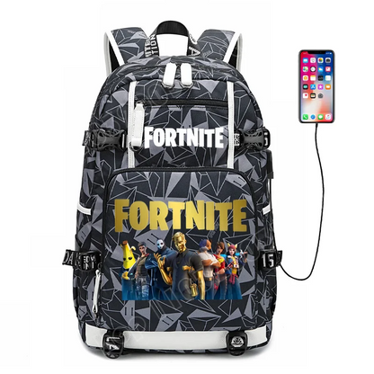 Zaino scolastico Fortnite con stampa gaming per ragazzi e ragazze, grande capacità, impermeabile, leggero e resistente, regalo di compleanno