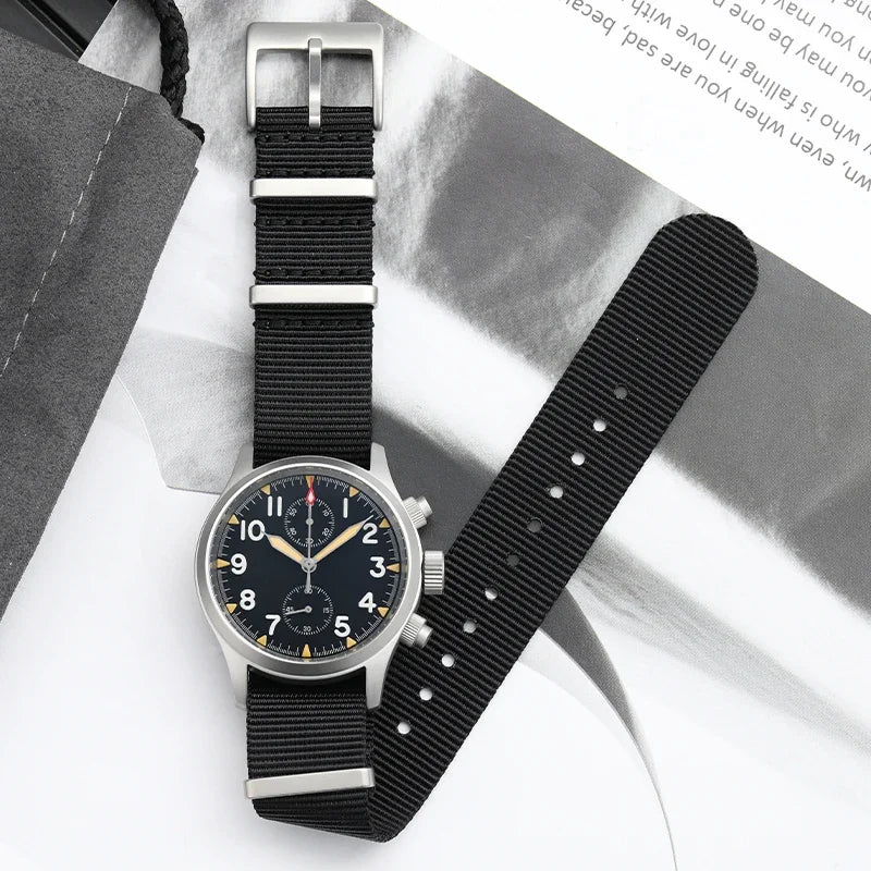 Orologio cronografo al quarzo Militado VK61 VK67, 39mm, cassa in acciaio inox 316L, 3 quadranti, impermeabile 100M, orologio militare multifunzione