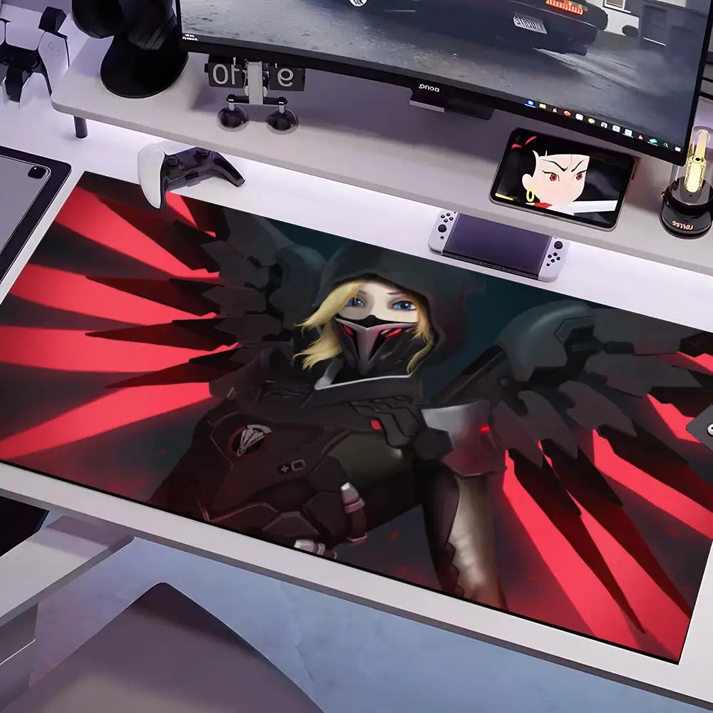 Alfombrilla de ratón Overwatch antideslizante de goma, varios tamaños, formato cuadrado grande para ordenador, oficina y gaming
