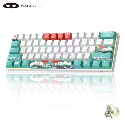 Tastiera gaming meccanica MageGee 60%, RGB, completamente hot-swappable, switch personalizzati, mini tastiera da ufficio a 61 tasti per laptop Win/Mac