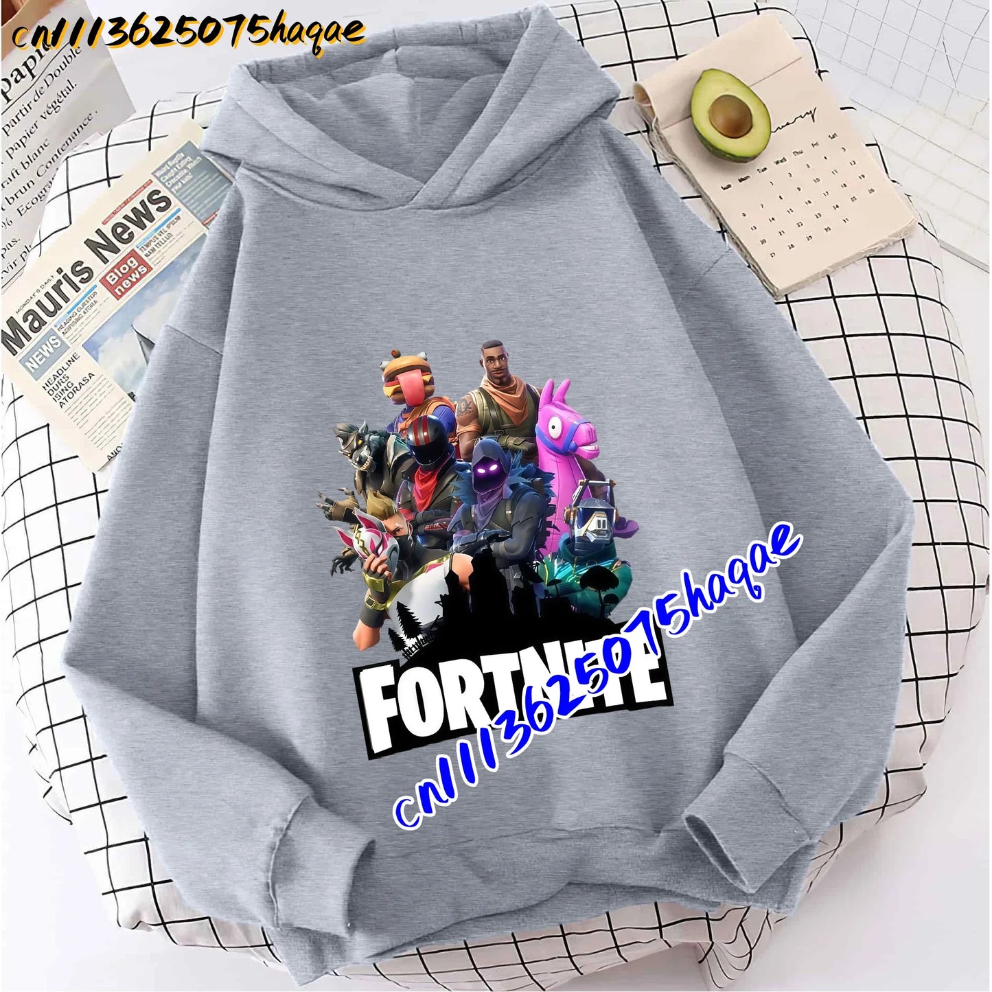 FORTNITED Felpa con cappuccio a maniche lunghe per bambini, bambine e ragazzi, streetwear, pullover, stile anime, top moda per bambini, idea regalo