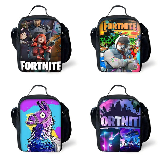 Classic Game Fortnites Child Insulated Large Capacity Bag for Boy Girl Student Outdoor Picnic Resuable Thermal Cooler Lunch Box