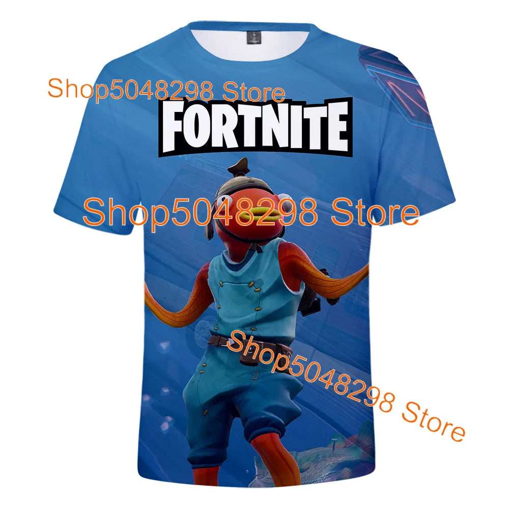 T-shirt Fortnite Bushranger per bambini, stampa 3D Banana Peely, T-shirt da uomo e donna, maglietta Battle Royale, top estivo, regalo di compleanno