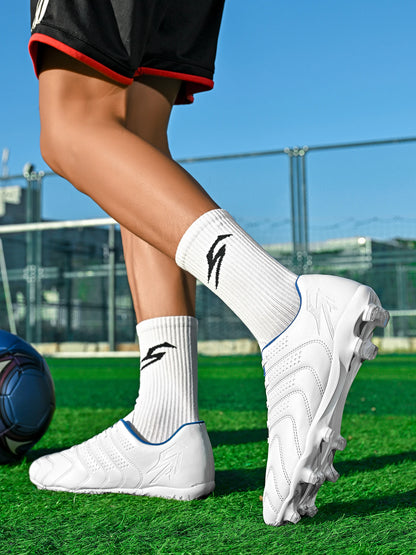Chaussures de football professionnelles AG/FG, semelle extérieure en TPU antichoc, tige respirante en tissu PU, résistantes à l'usure et antidérapantes pour adultes et enfants