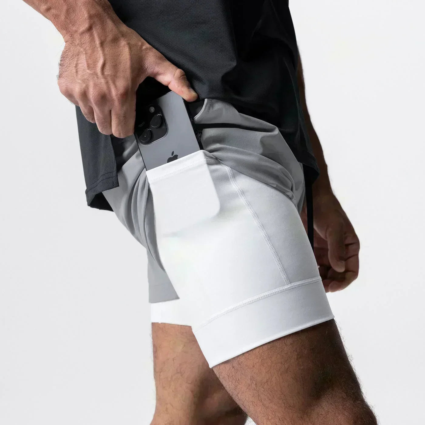 Pantaloncini da palestra da uomo Anime Demon Slayer ad asciugatura rapida, pantaloncini doppio strato 2 in 1, sportswear Y2K estate 2026, streetwear traspirante