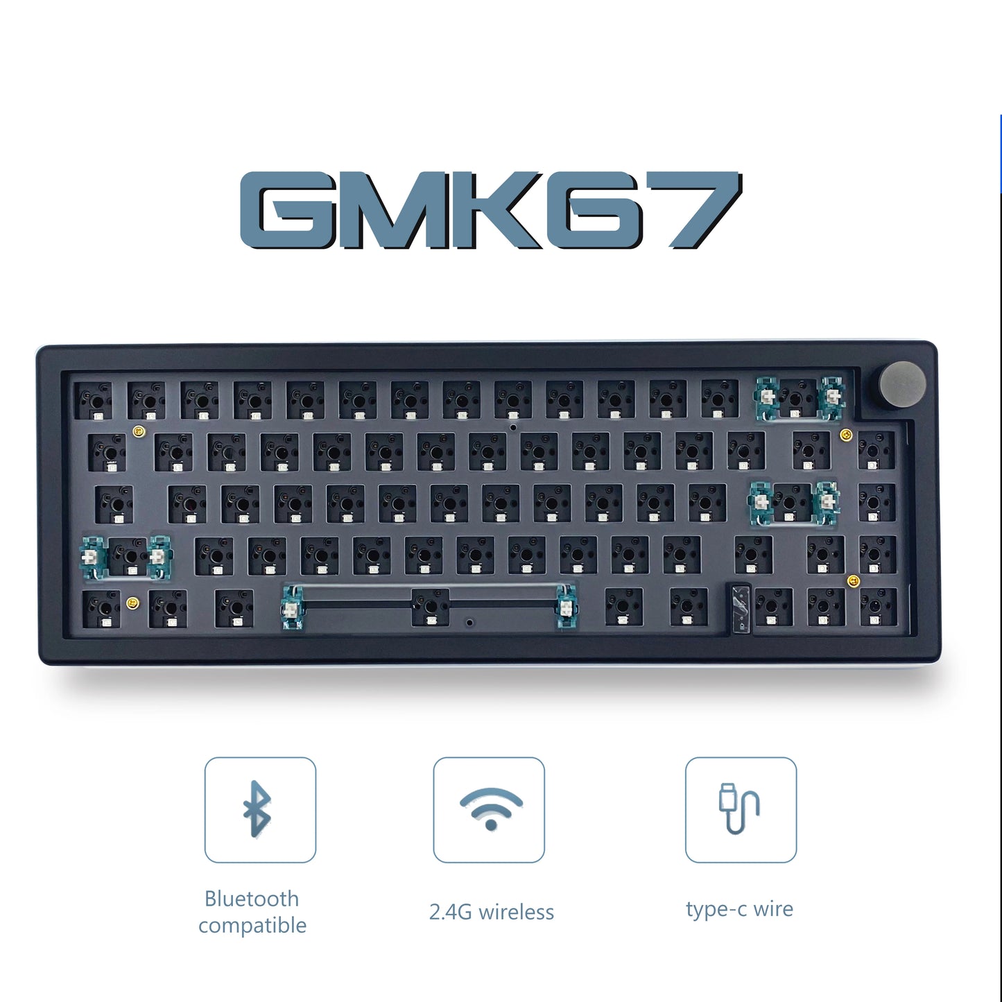 Kit de teclado mecánico personalizado GMK67 65% Gasket Bluetooth 2.4G inalámbrico, intercambiable en caliente, con retroiluminación RGB